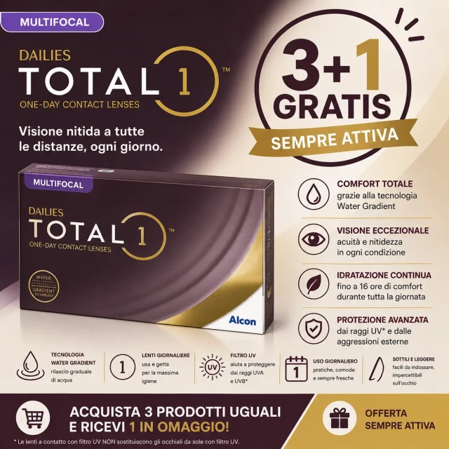 Lenti a contatto giornaliere DAILIES TOTAL1® Multifocal - 90 lenti