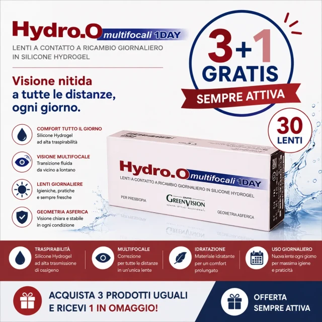 Lenti a contatto progressive giornaliere Hydro.O 1Day multifocali - 30 lenti