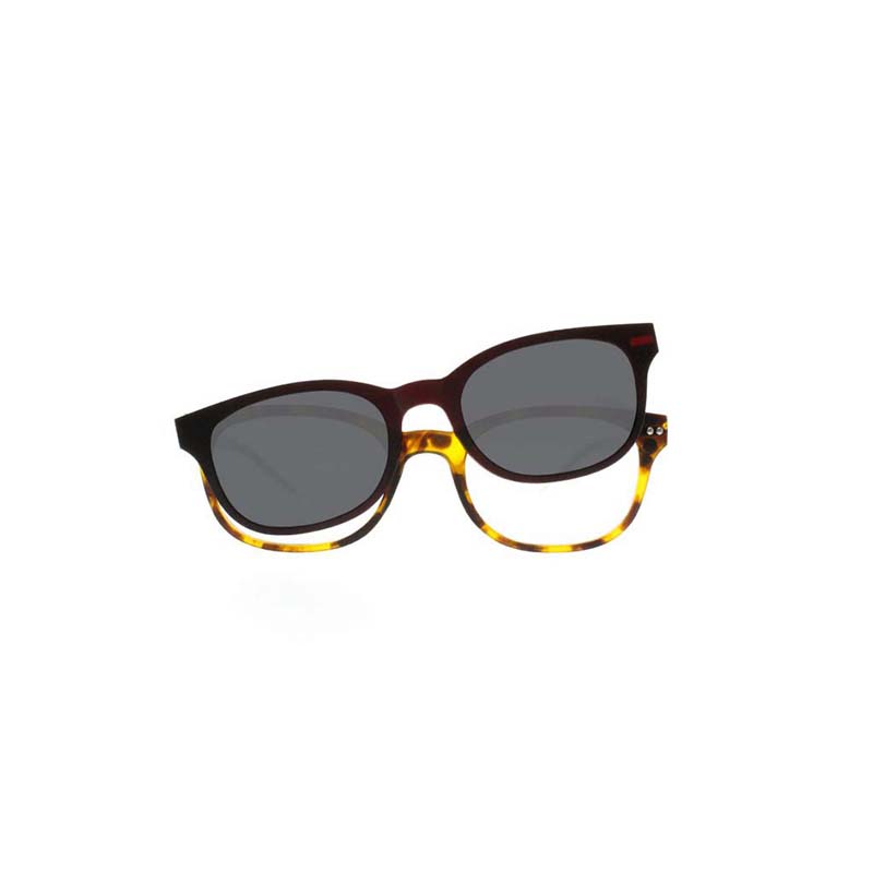 Occhiali havana opaco con clip da sole bordeaux opaca Calibro 49 IGreen |  Opto Vision