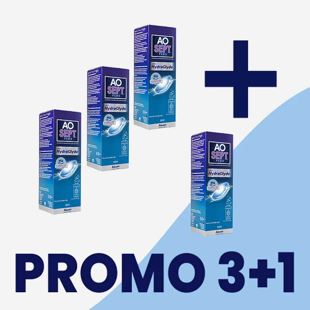 AosSept Plus HydraGlyde soluzione lenti contatto 360 ml PROMO 3+1